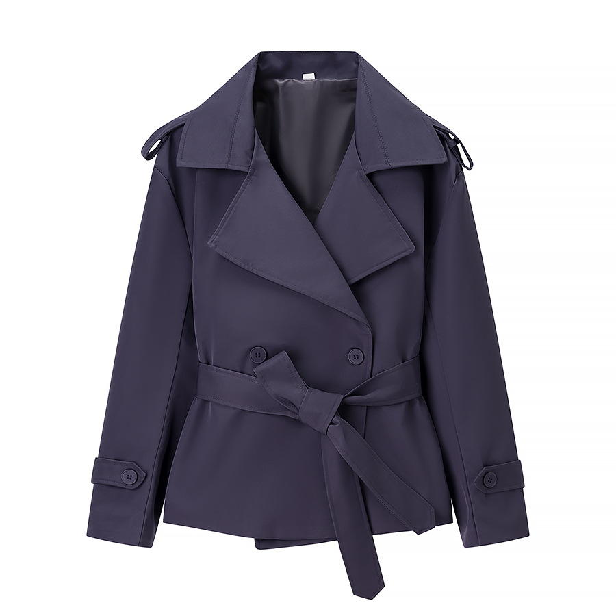 Pure Color Belted Short Jacket