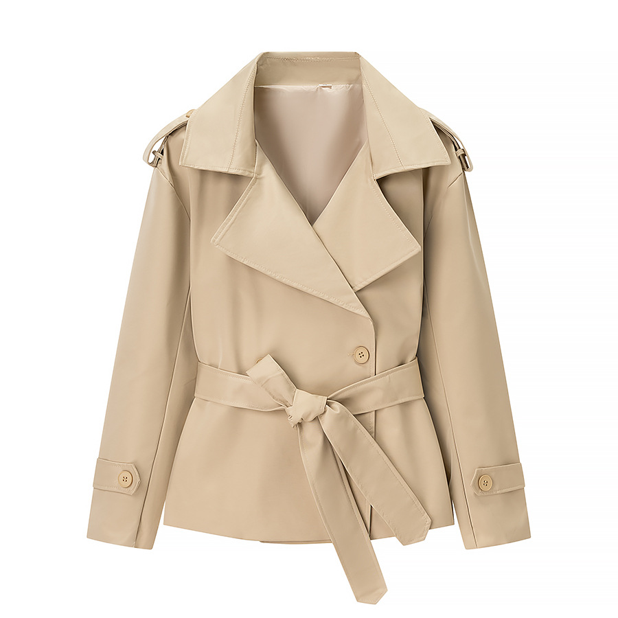 Pure Color Belted Short Jacket