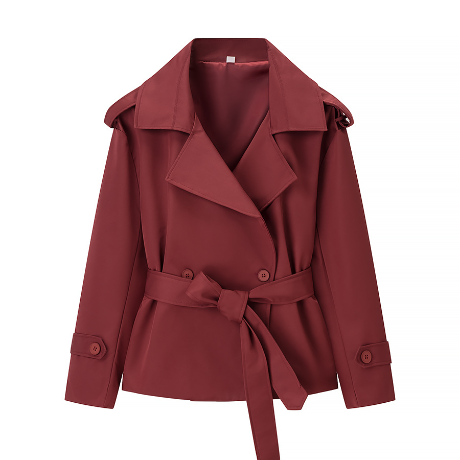 Pure Color Belted Short Jacket