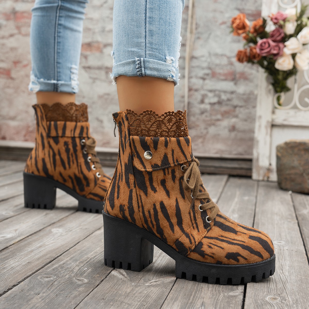 Casava FierceProwl Leopard Ankle Boots