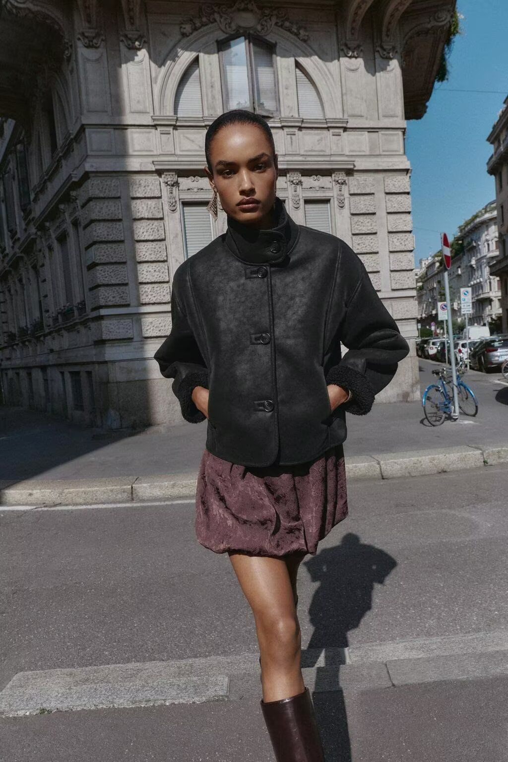 Double-Sided Faux Suede Jacket