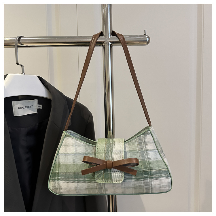 Retro Plaid Motorcycle Style Single Shoulder Bag