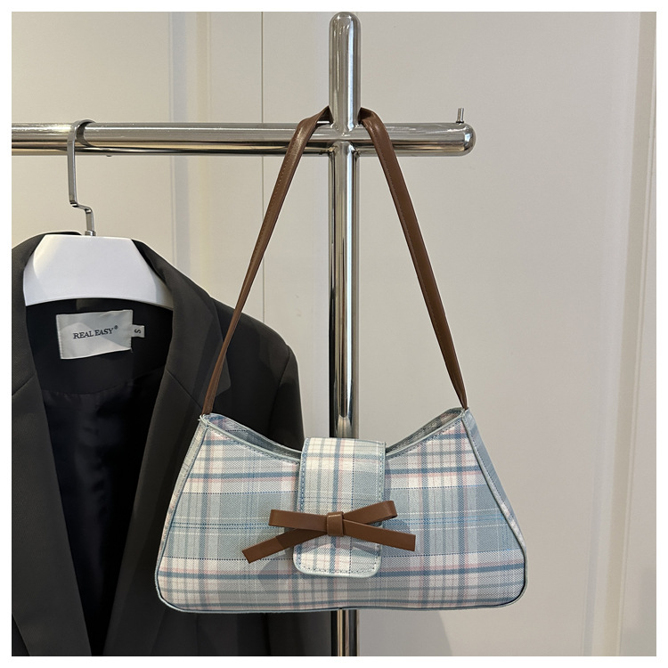 Retro Plaid Motorcycle Style Single Shoulder Bag