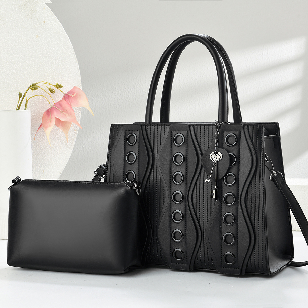 Simple Solid Color Leather Bag