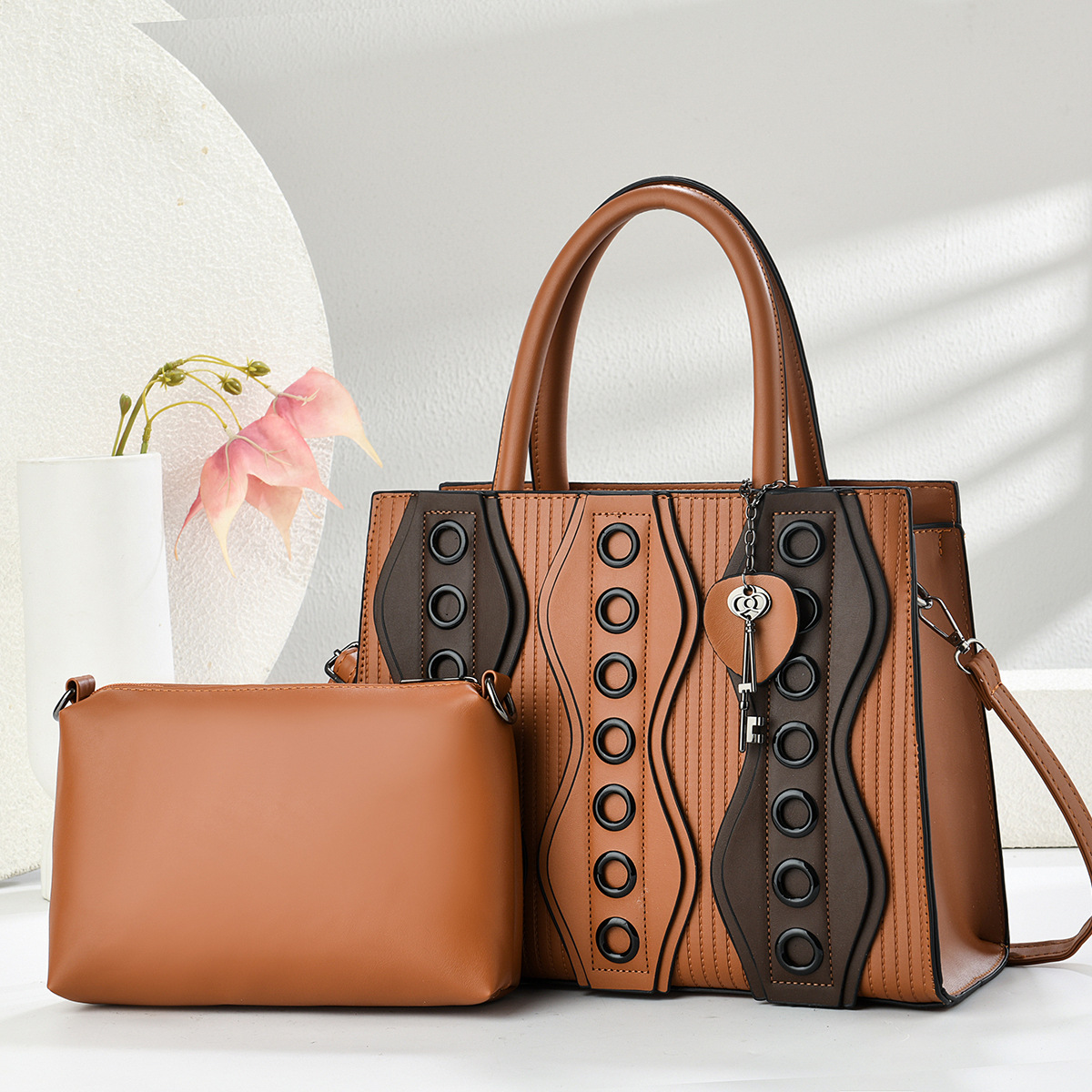 Simple Solid Color Leather Bag
