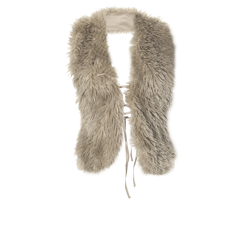 Women's Vest With Fur Collar And Strap Design