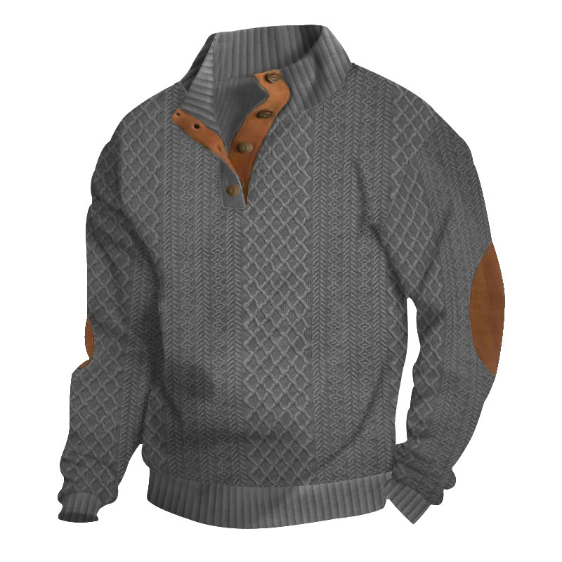 Men's Casual Knitted Long Sleeve Hoodie