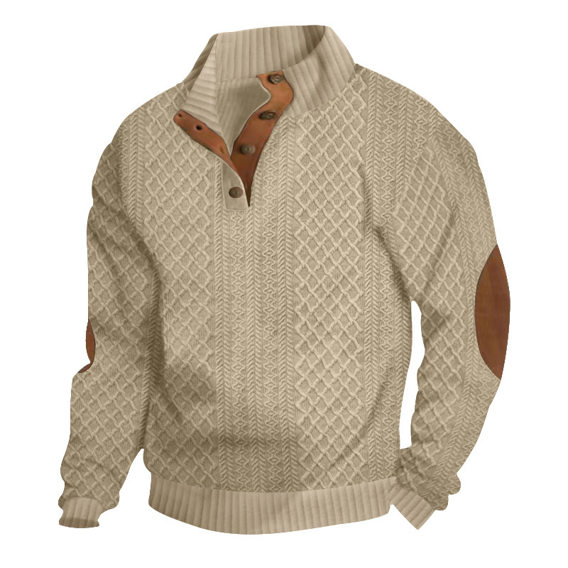 Men's Casual Knitted Long Sleeve Hoodie
