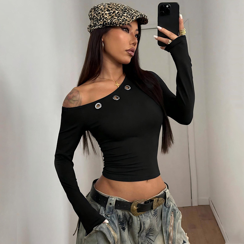 Solid Color Casual Long Sleeve T-shirt