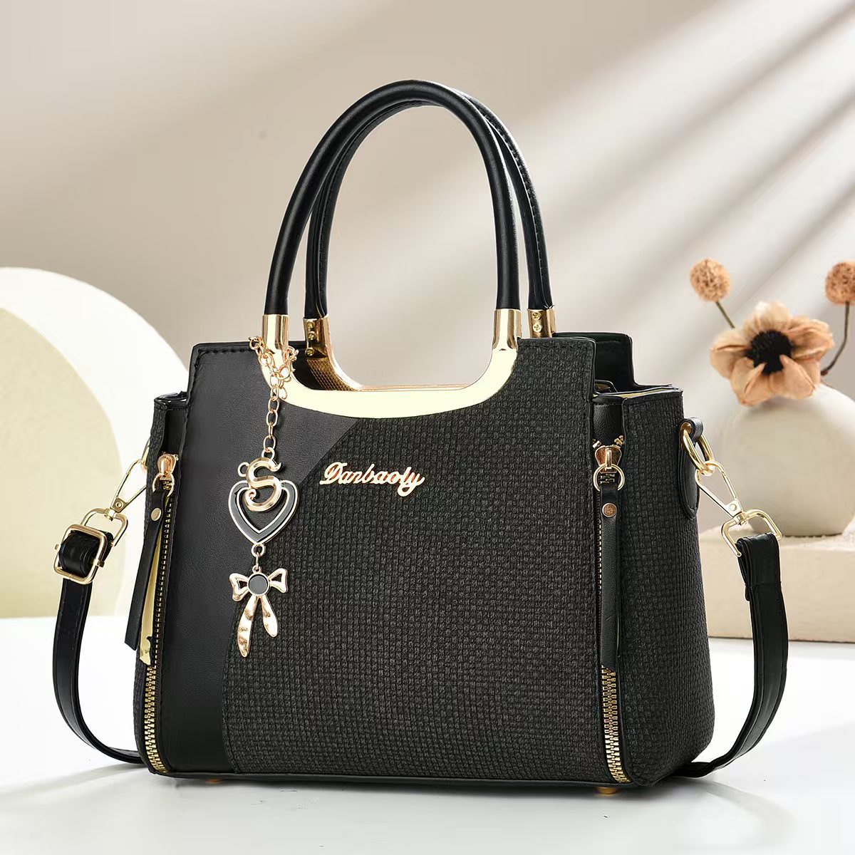 Splicing Square Polyester Handbag For Women