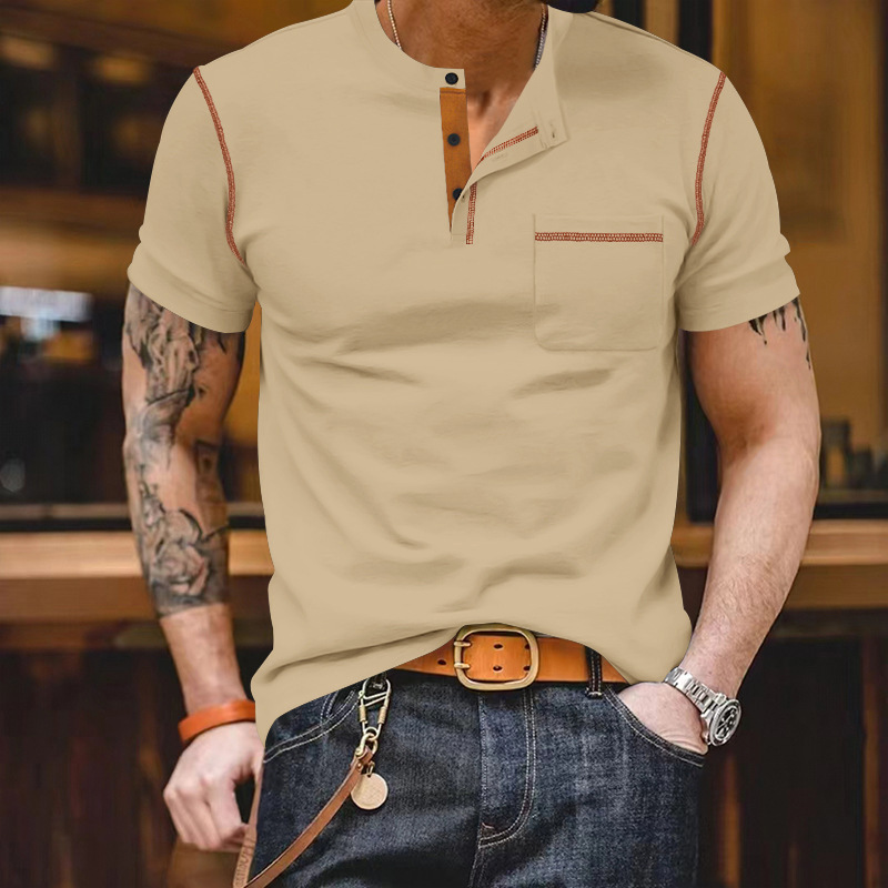 Short Sleeve With Standing Collar