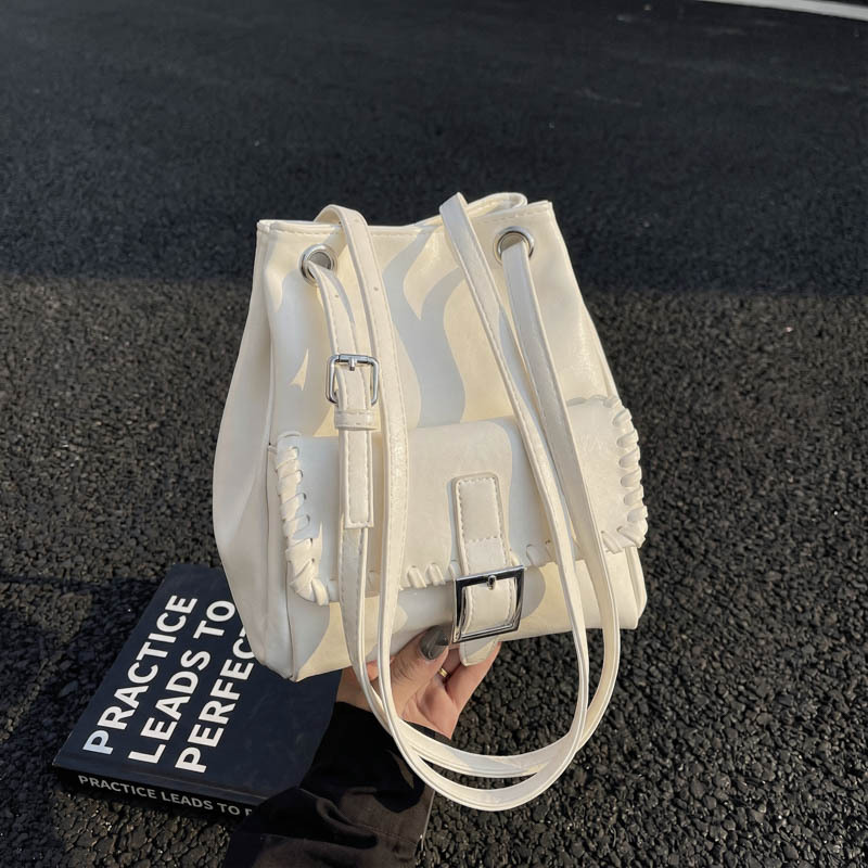 Women PU Leather Bucket Shoulder Bag