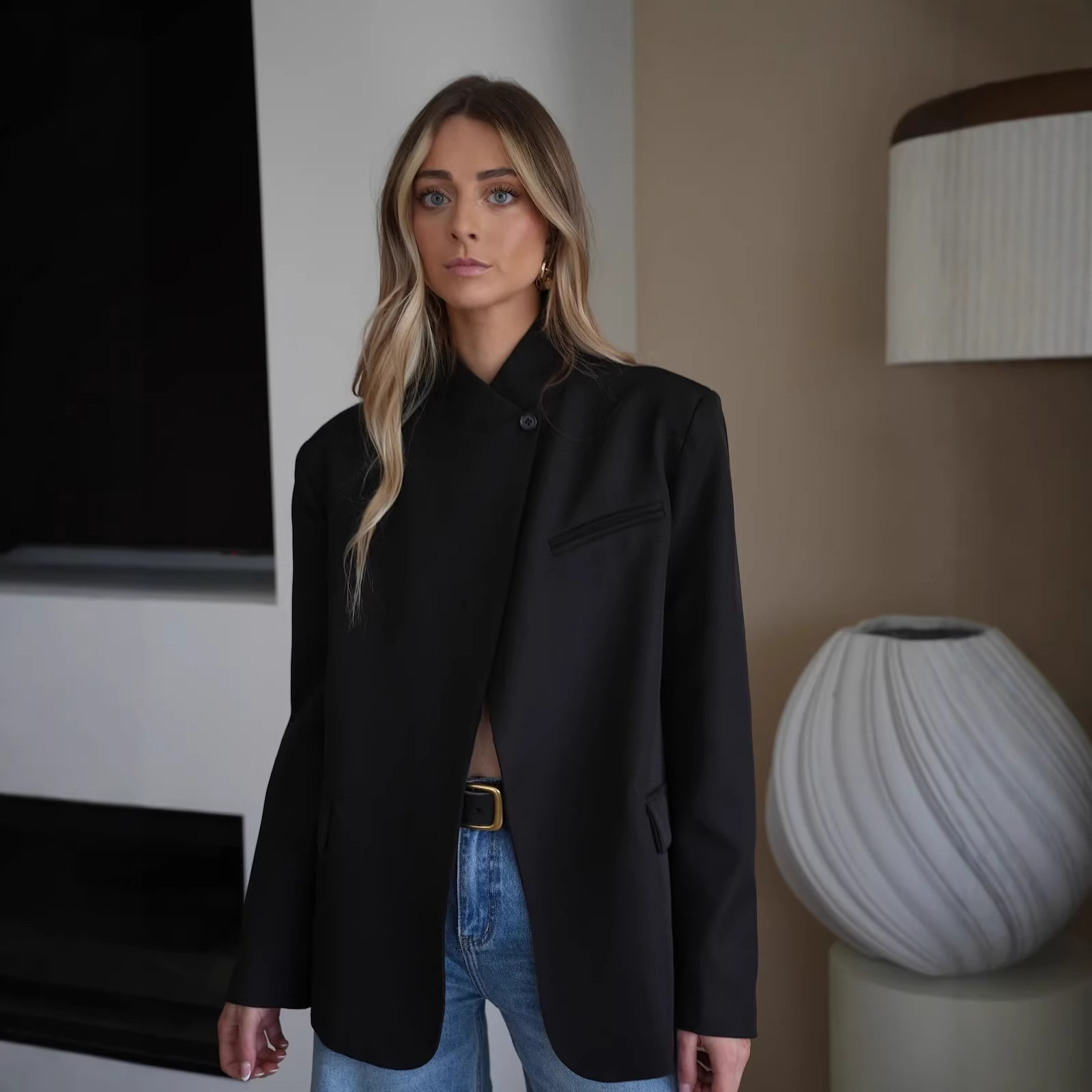 Casual Solid Color Blazer