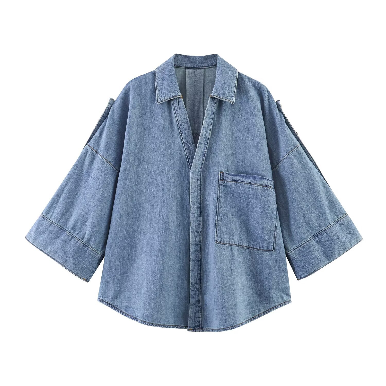 legant Solid Color Long Sleeve Polyester Shirt