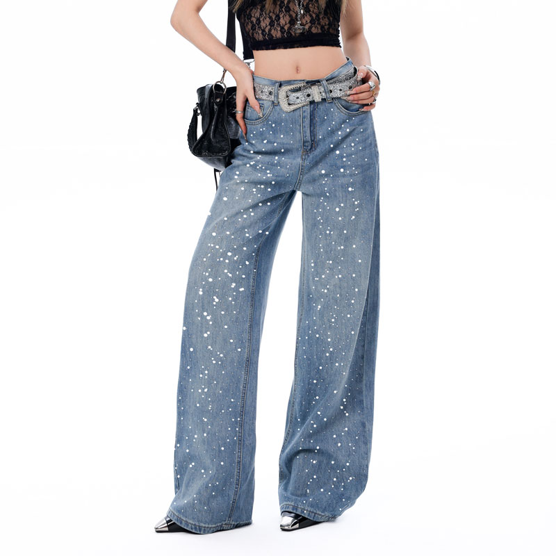 Mid Waist Waist Line Straight Pants