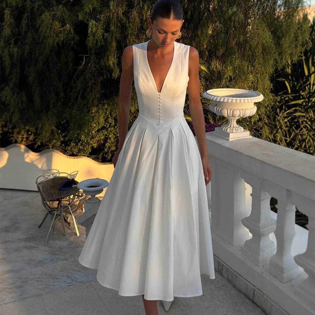 Dress In Polyester Fabric, Available As Midi Dress