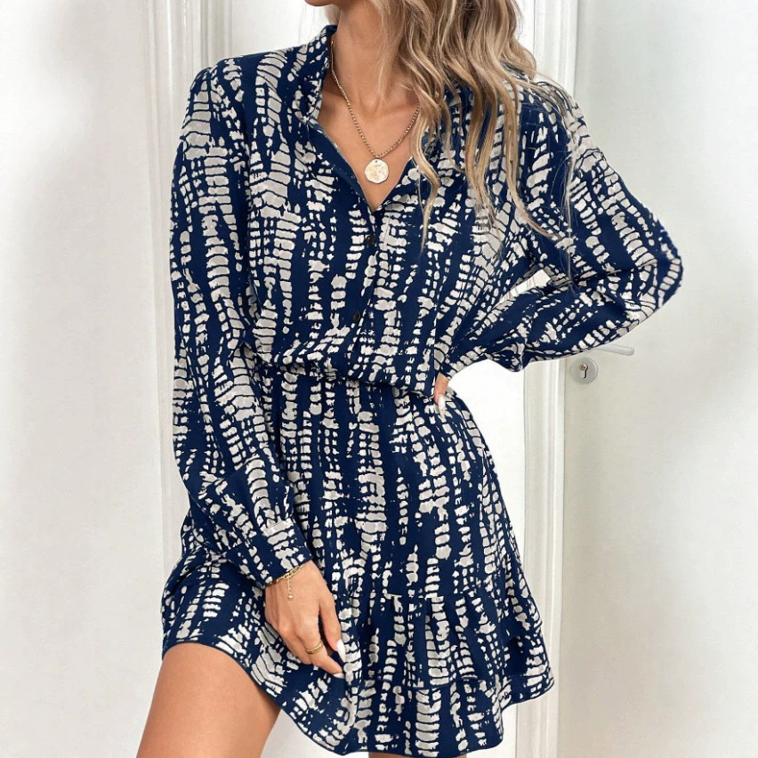 Long Sleeve V Neck Sheath Dress