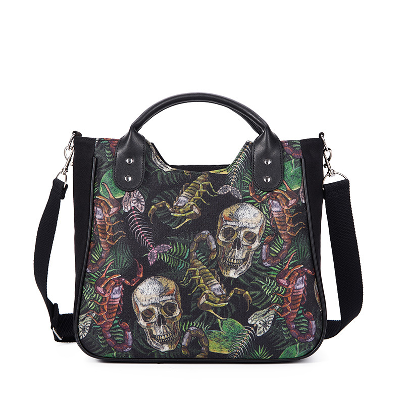 Square Canvas Handbag With Single Shoulder Strap