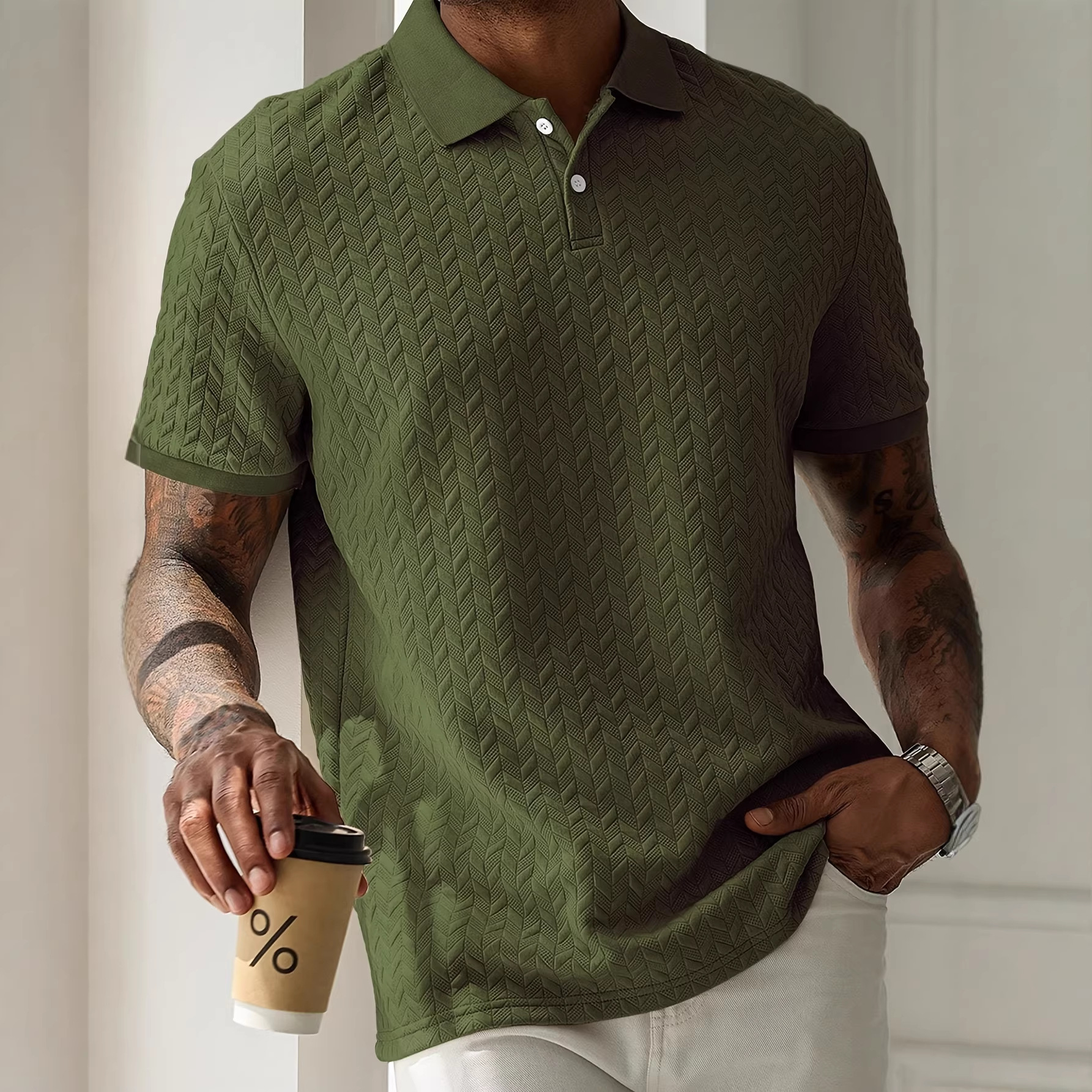 Lapel Collar Short Sleeves