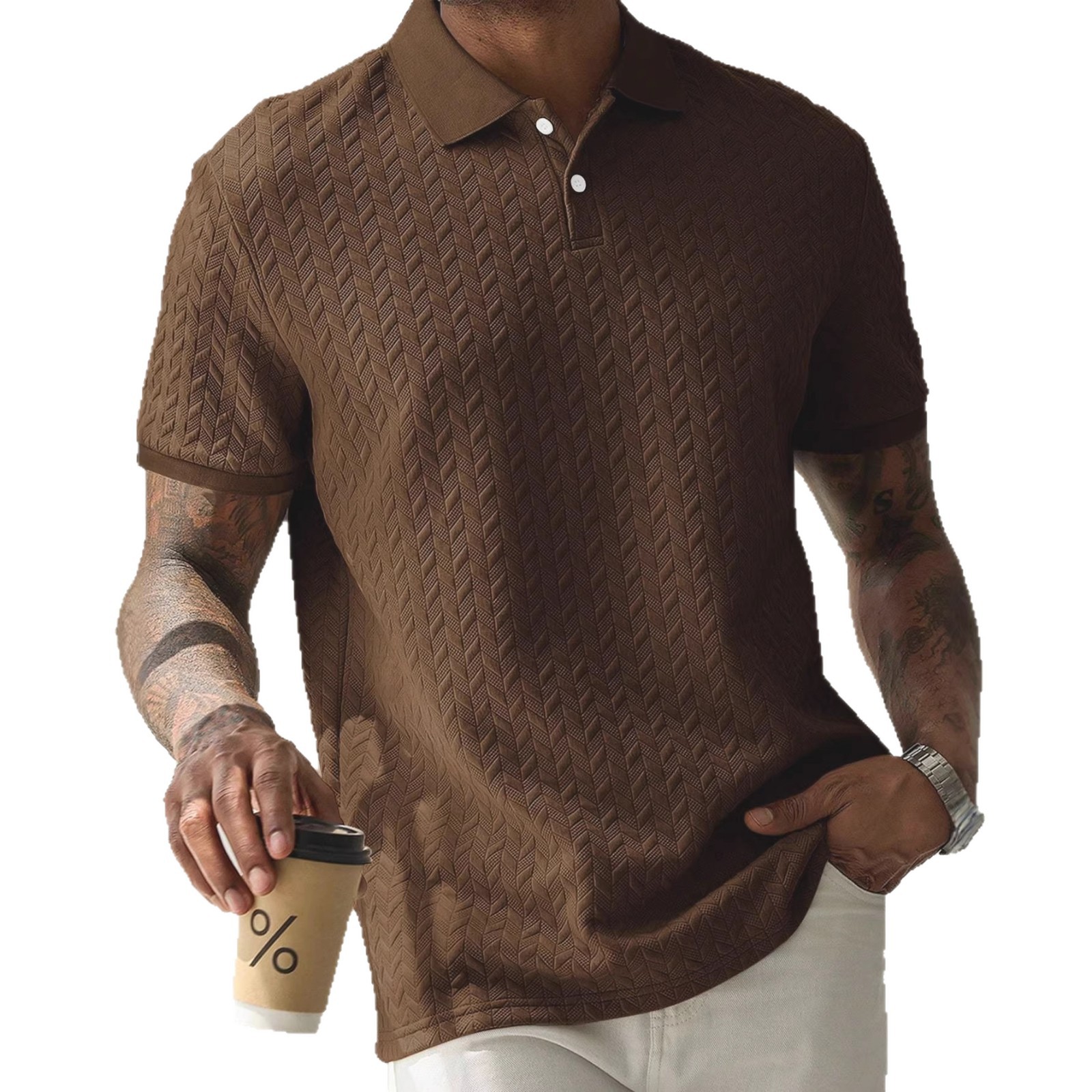 Lapel Collar Short Sleeves