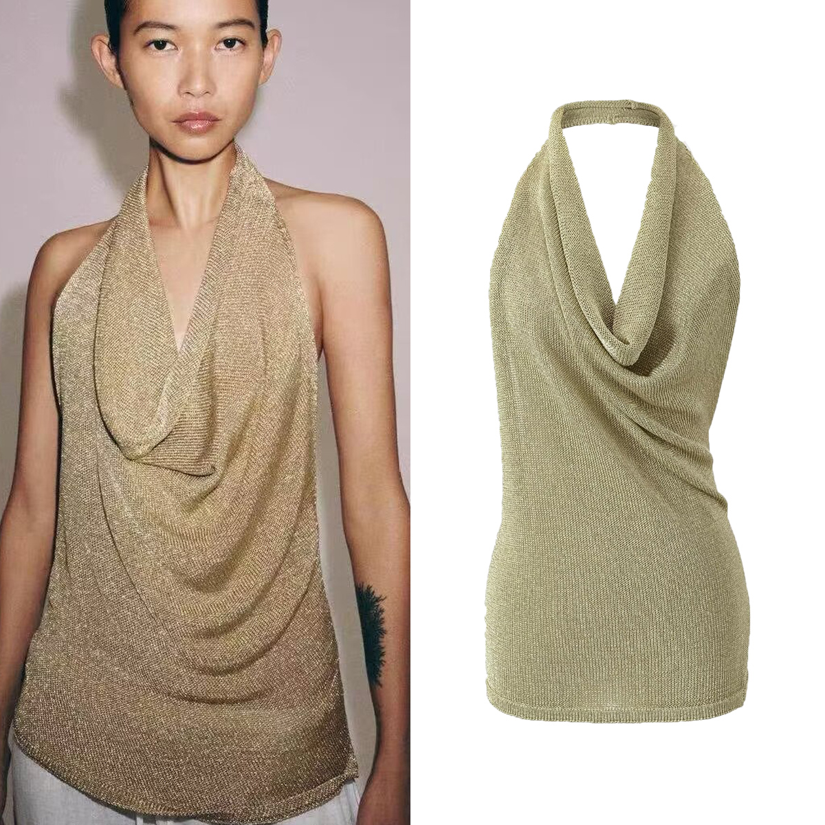 Y2K Halter Crisscross Tank Top