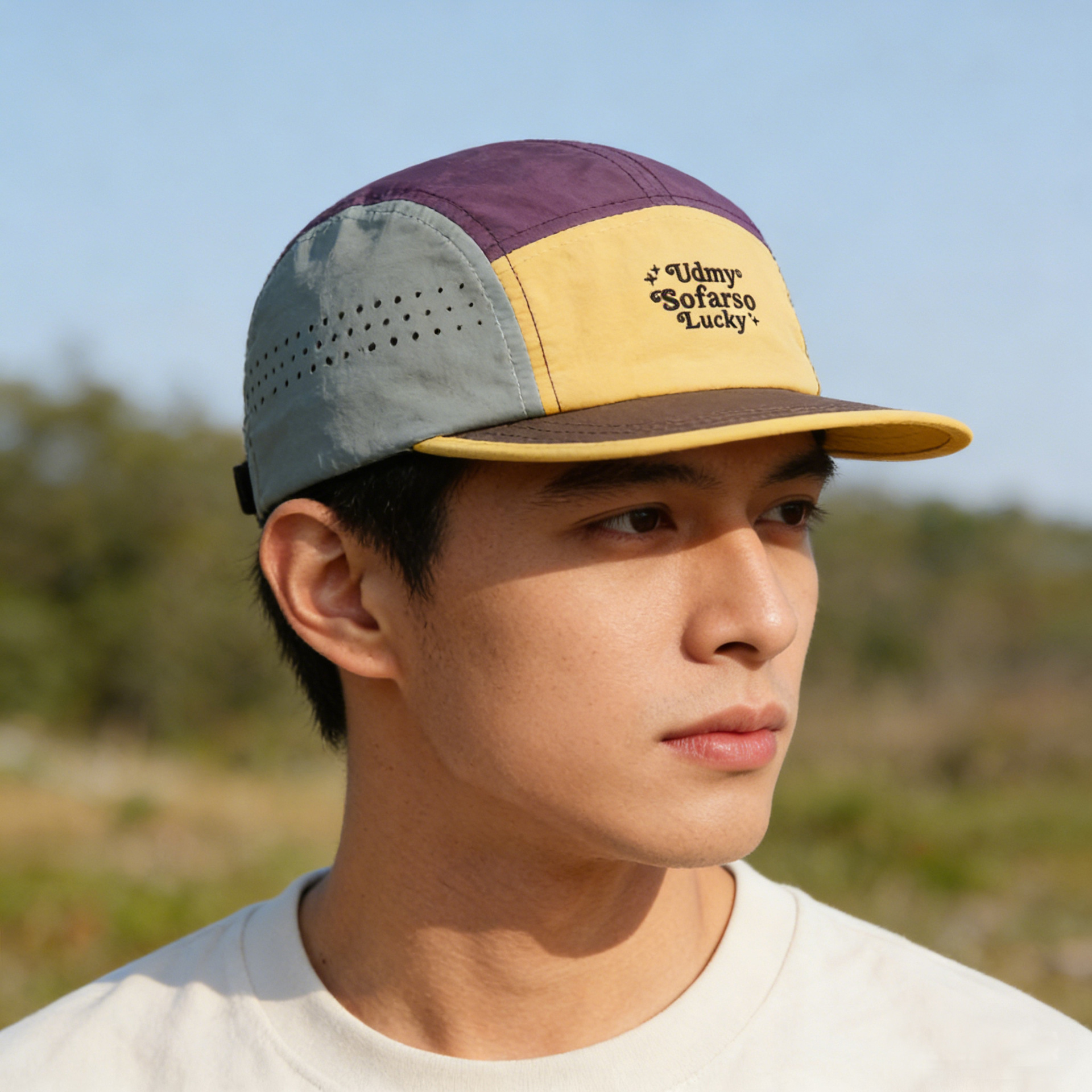 New Style Unisex Color Block Baseball Cap With Short Brim