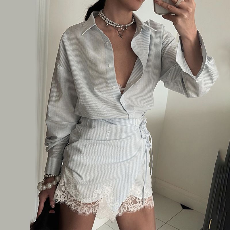 Casual Stripe Skirt Co-ord Set