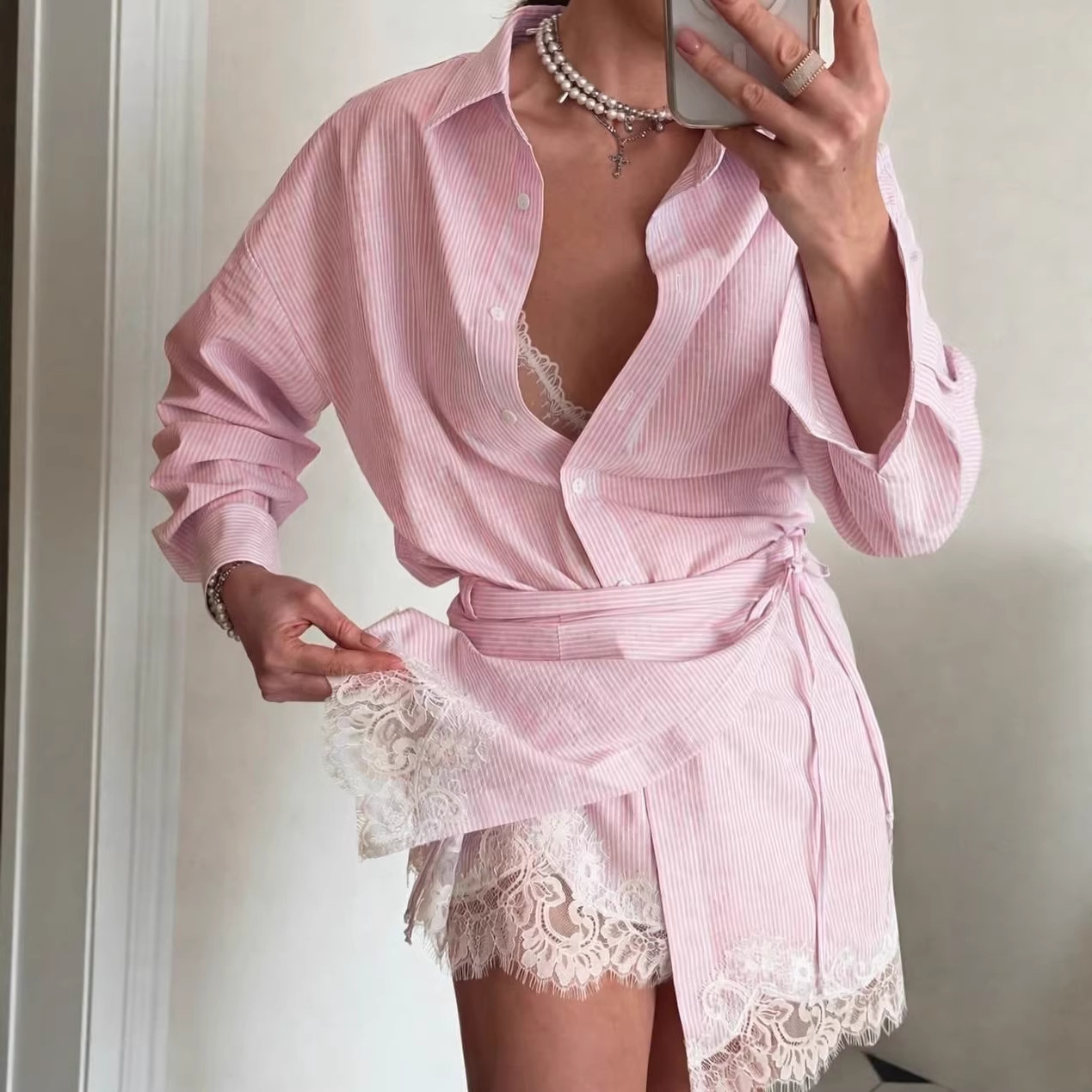 Casual Stripe Skirt Co-ord Set