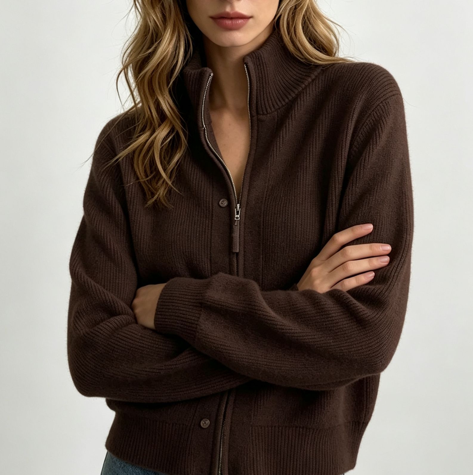 Long Sleeve Knitted Fabric Sweater