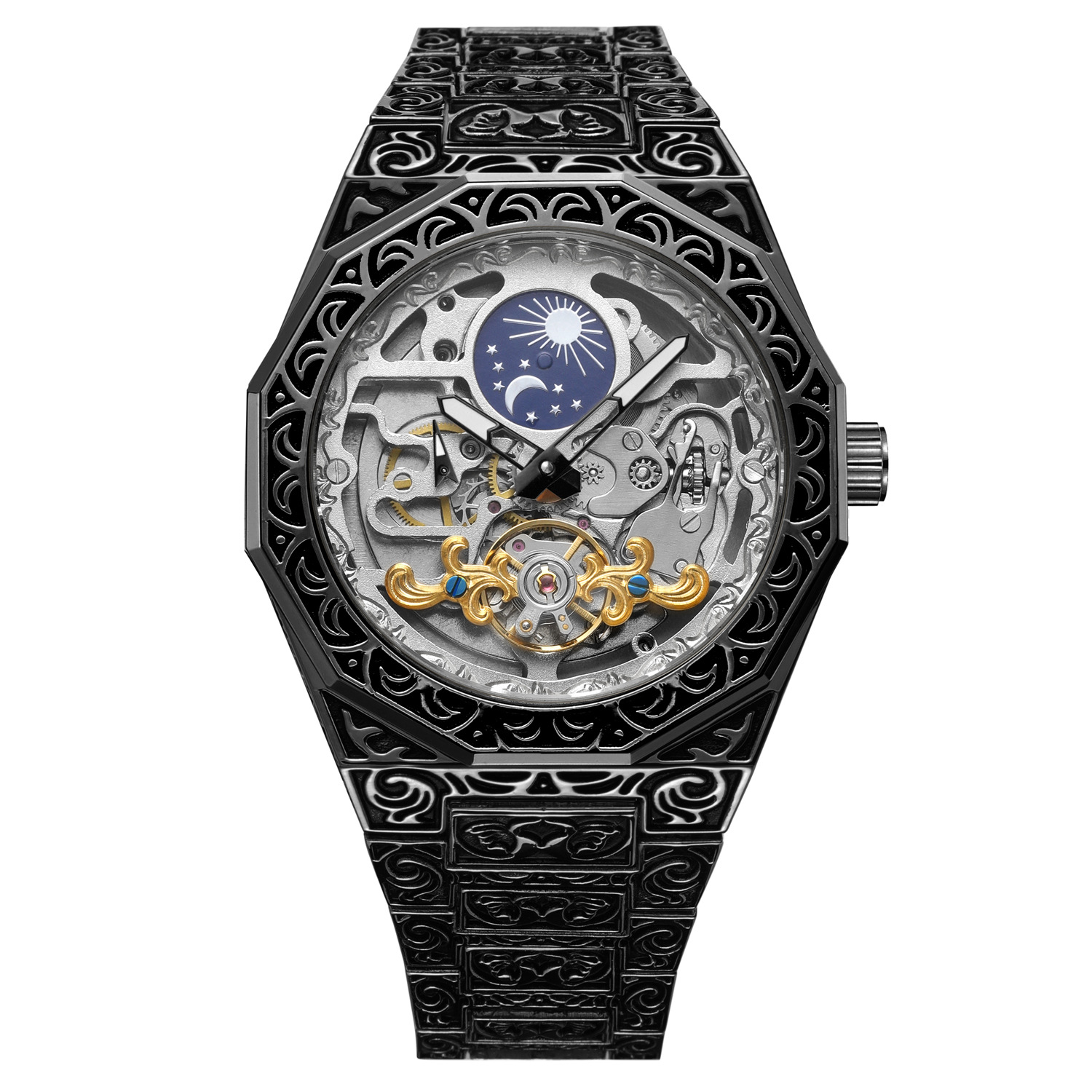 Men's Mechanical Watch With Round Dial