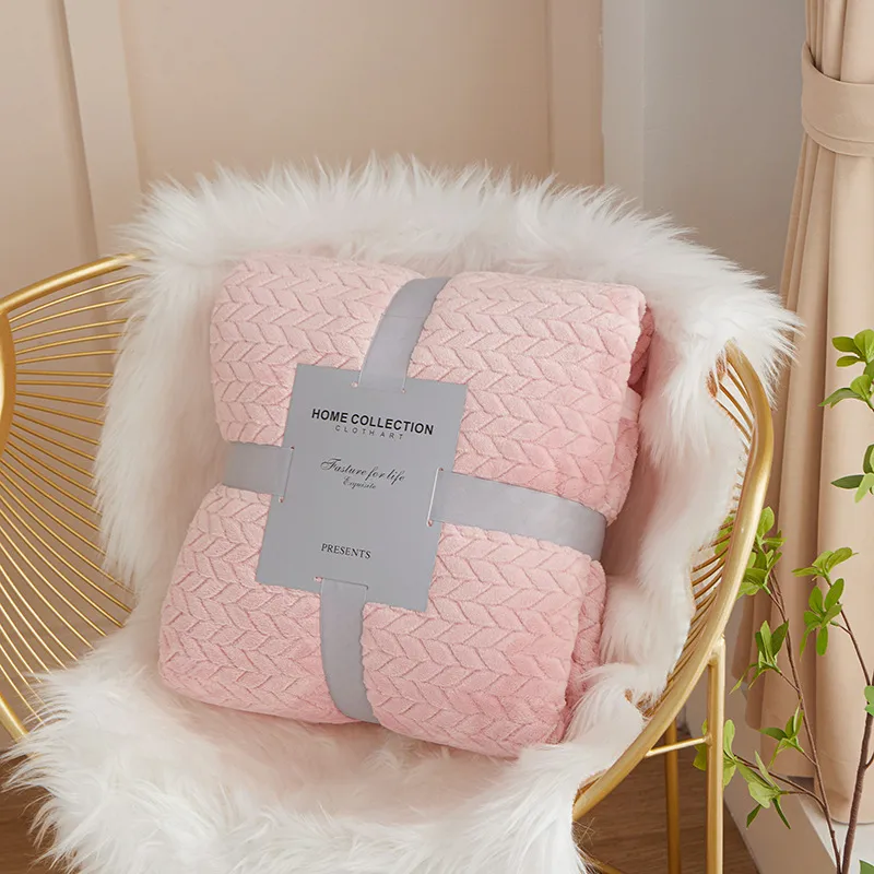 Casava Wheat Ear Coral Fleece Comfort Blanket