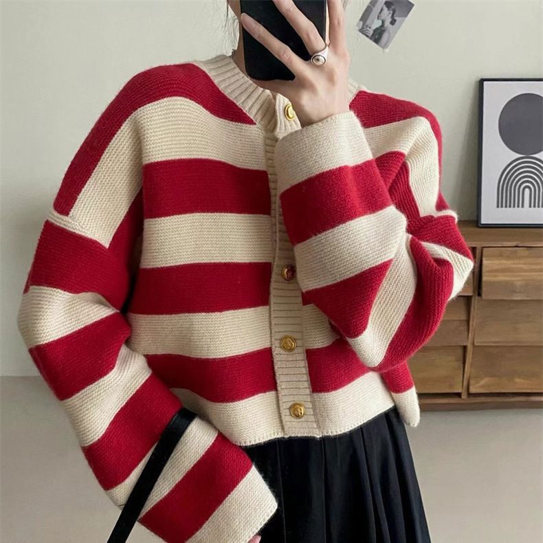 Casava Striped Knitted Cardigan