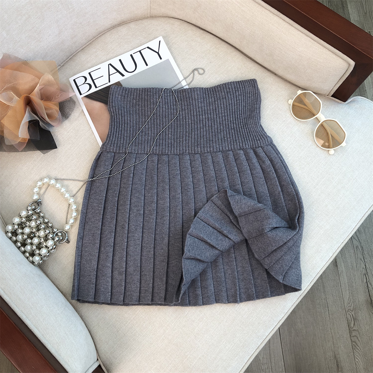 Casava Knitted A-Line Mini Skirt