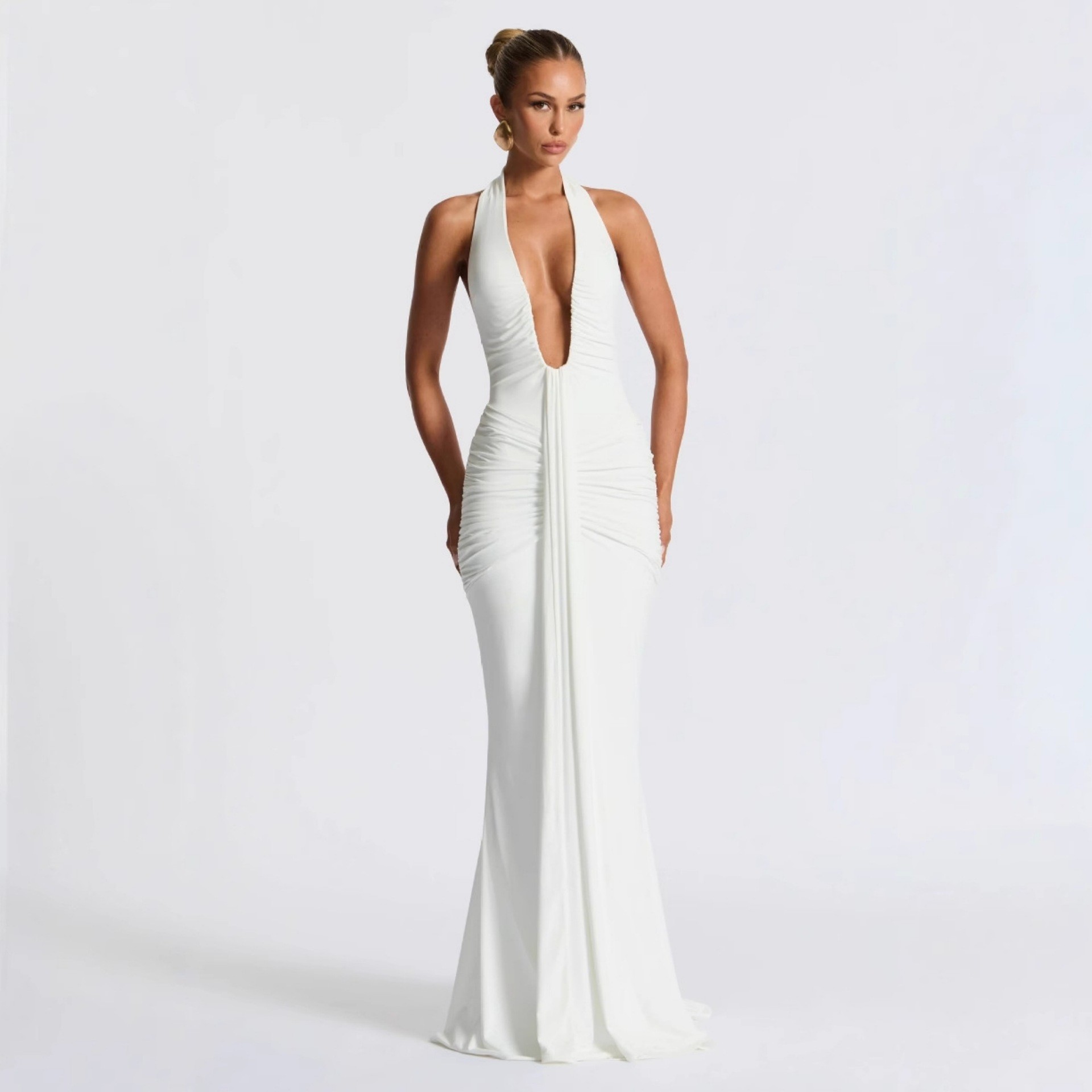 Casava Deep V Backless Dress