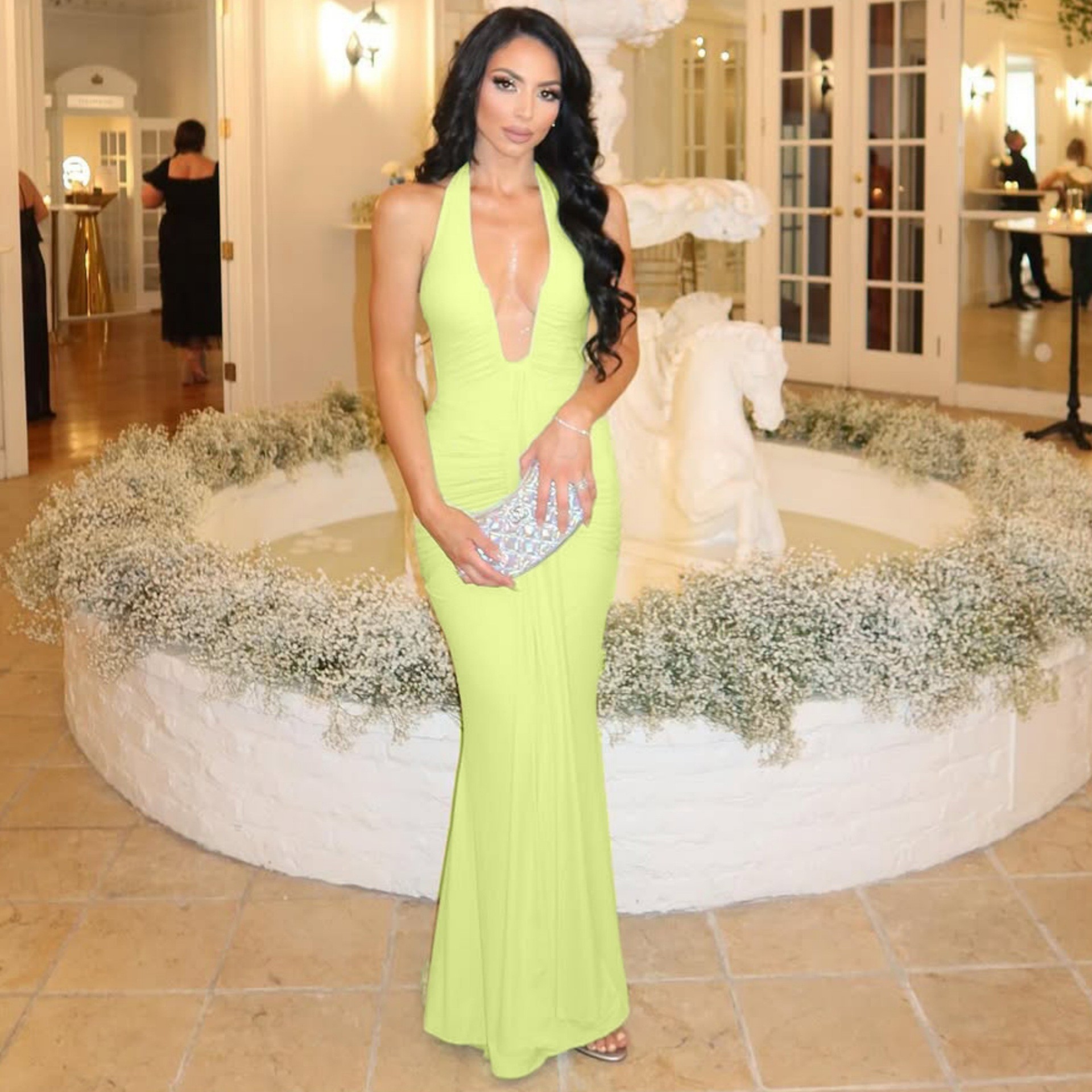 Casava Deep V Backless Dress