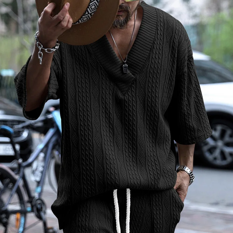Casava Knitted Hollow Jacquard T-Shirt
