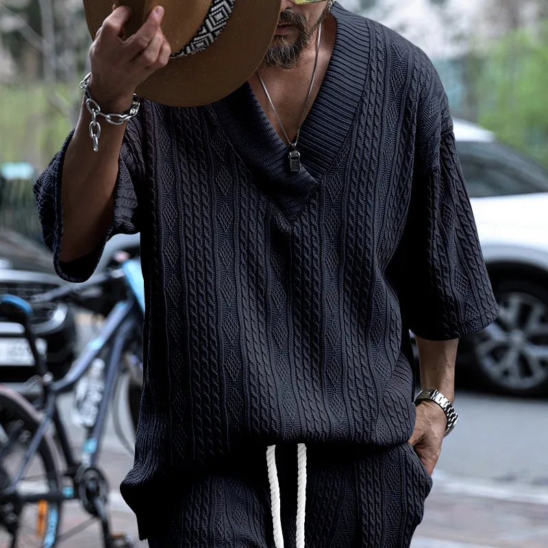 Casava Knitted Hollow Jacquard T-Shirt