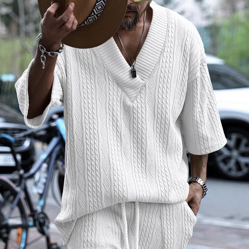 Casava Knitted Hollow Jacquard T-Shirt